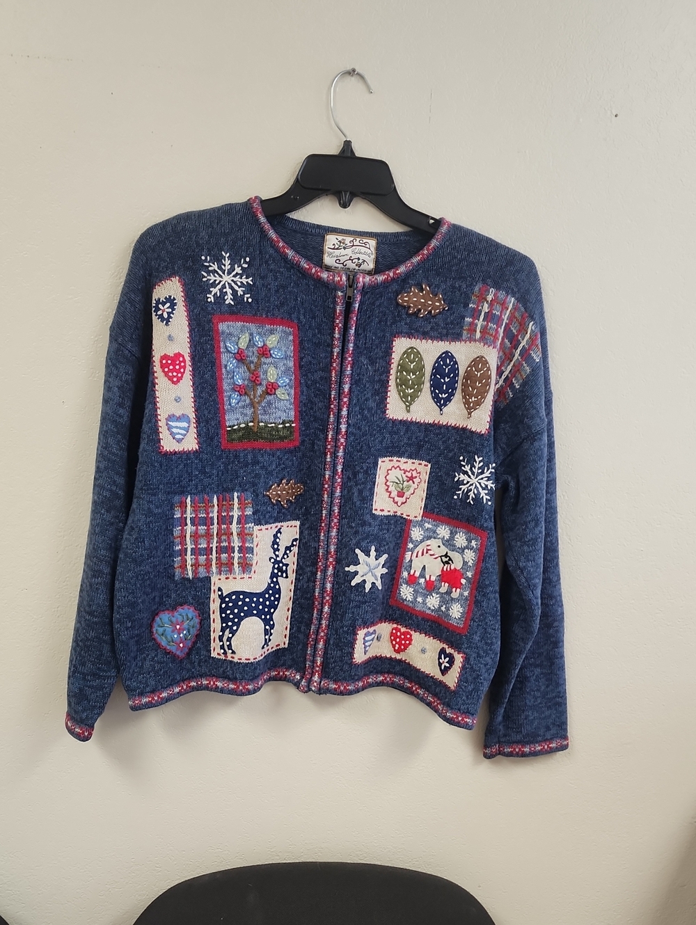 🥳Heirloom Collectibles Womens Holiday Cardigan Sweater,Size XL